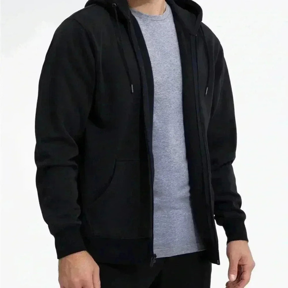 Swet Tailor Stretch Fleece Zip Hood Black Size Medium - Picture 1 of 4